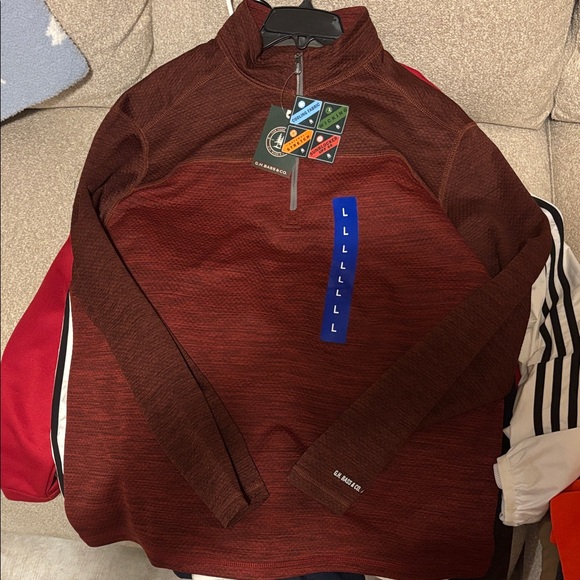 G.H. Bass & Co. Men's Zip Up Sweater - Maroon - Picture 1 of 1